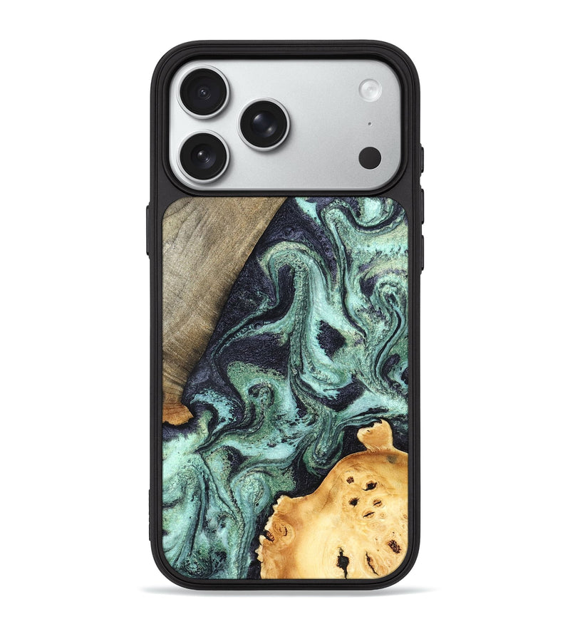 iPhone 18 Pro Max Wood Phone Case - Lester (Green, 832733)