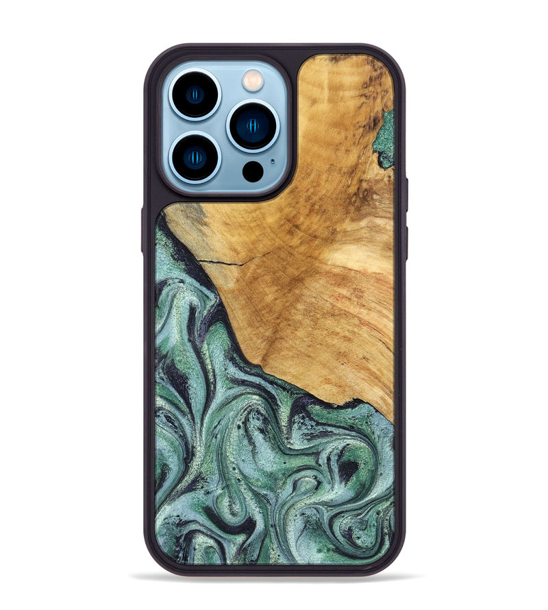 iPhone 14 Pro Max Wood Phone Case - Dora (Green, 832735)