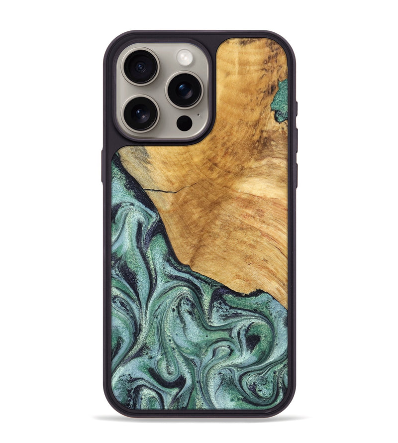 iPhone 15 Pro Max Wood Phone Case - Dora (Green, 832735)