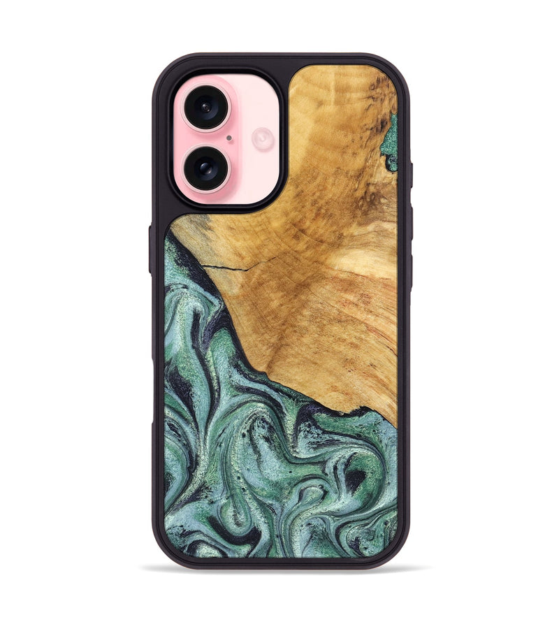 iPhone 16 Wood Phone Case - Dora (Green, 832735)