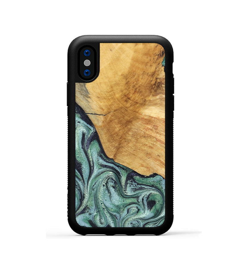 iPhone Xs Wood Phone Case - Dora (Green, 832735)