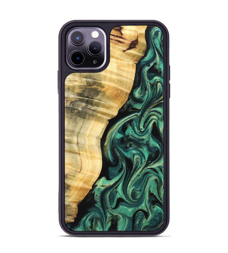 iPhone 11 Pro Max Wood Phone Case - Mikala (Green, 832736)