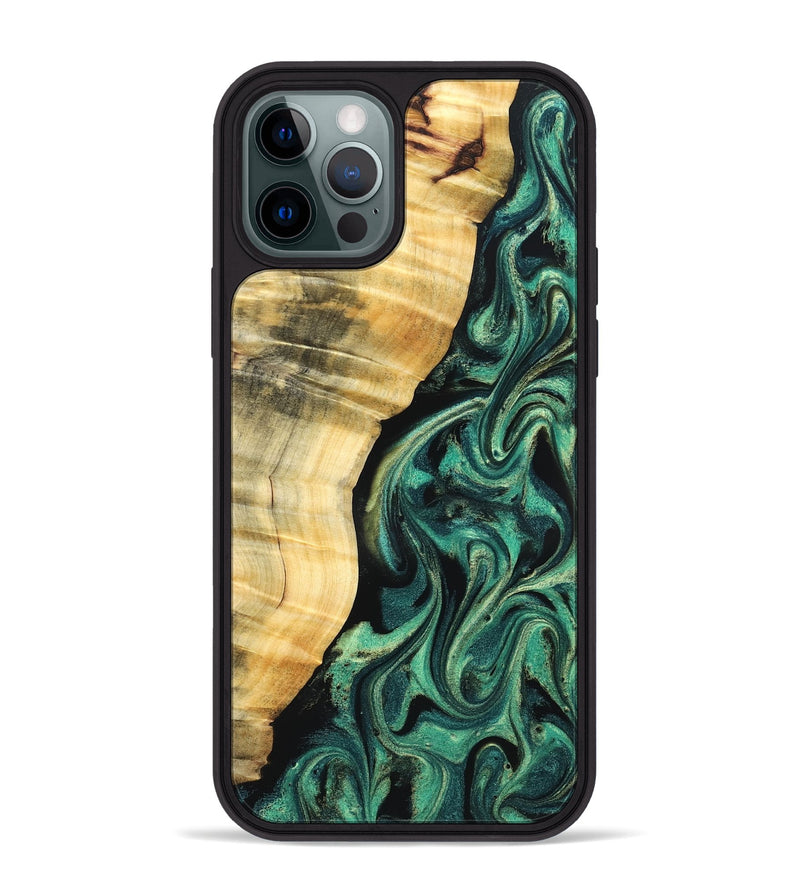 iPhone 12 Pro Max Wood Phone Case - Mikala (Green, 832736)