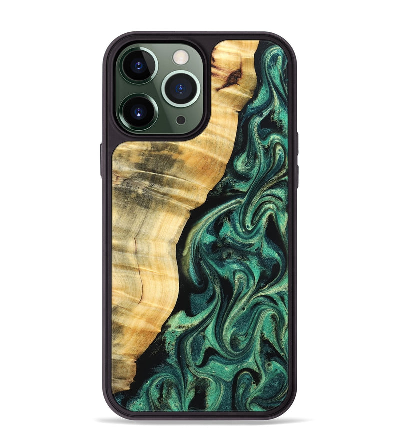 iPhone 13 Pro Max Wood Phone Case - Mikala (Green, 832736)