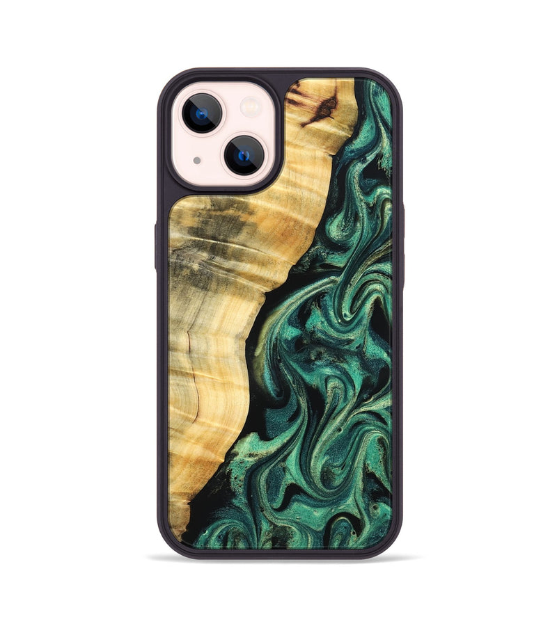 iPhone 14 Wood Phone Case - Mikala (Green, 832736)