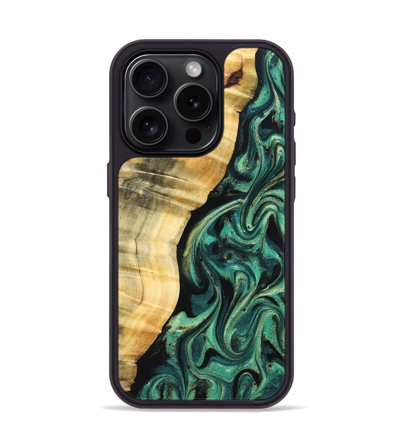 iPhone 15 Pro Wood Phone Case - Mikala (Green, 832736)