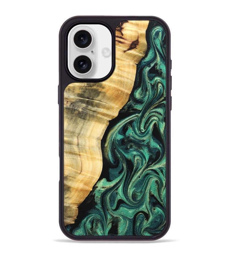 iPhone 16 Plus Wood Phone Case - Mikala (Green, 832736)