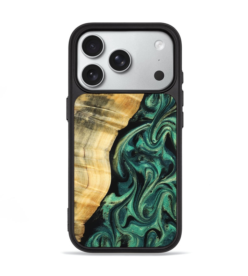 iPhone 18 Pro Wood Phone Case - Mikala (Green, 832736)