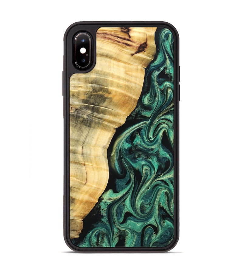 iPhone Xs Max Wood Phone Case - Mikala (Green, 832736)
