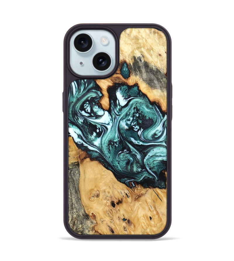 iPhone 15 Wood Phone Case - Bentley (Green, 832737)