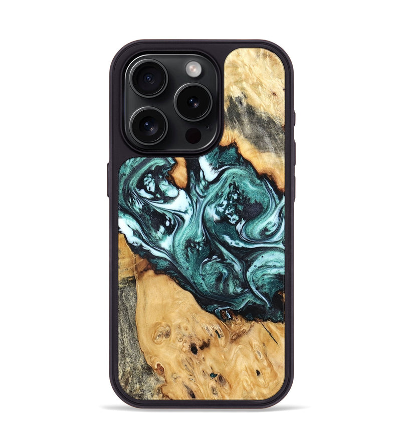 iPhone 15 Pro Wood Phone Case - Bentley (Green, 832737)