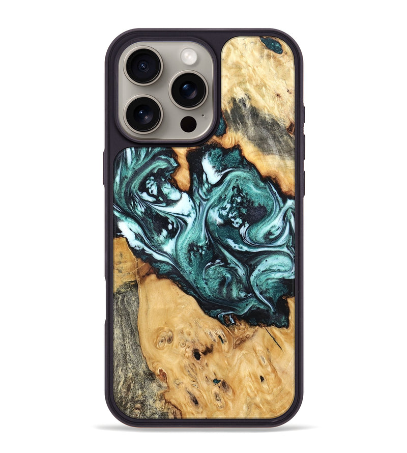 iPhone 16 Pro Max Wood Phone Case - Bentley (Green, 832737)