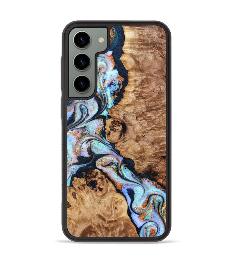Galaxy S23 Plus Wood Phone Case - Lane (Teal & Gold, 832738)