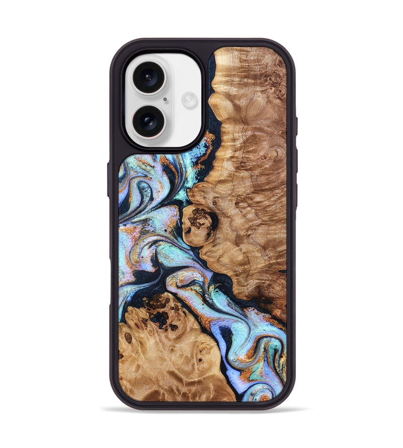 iPhone 17 Wood Phone Case - Lane (Teal & Gold, 832738)