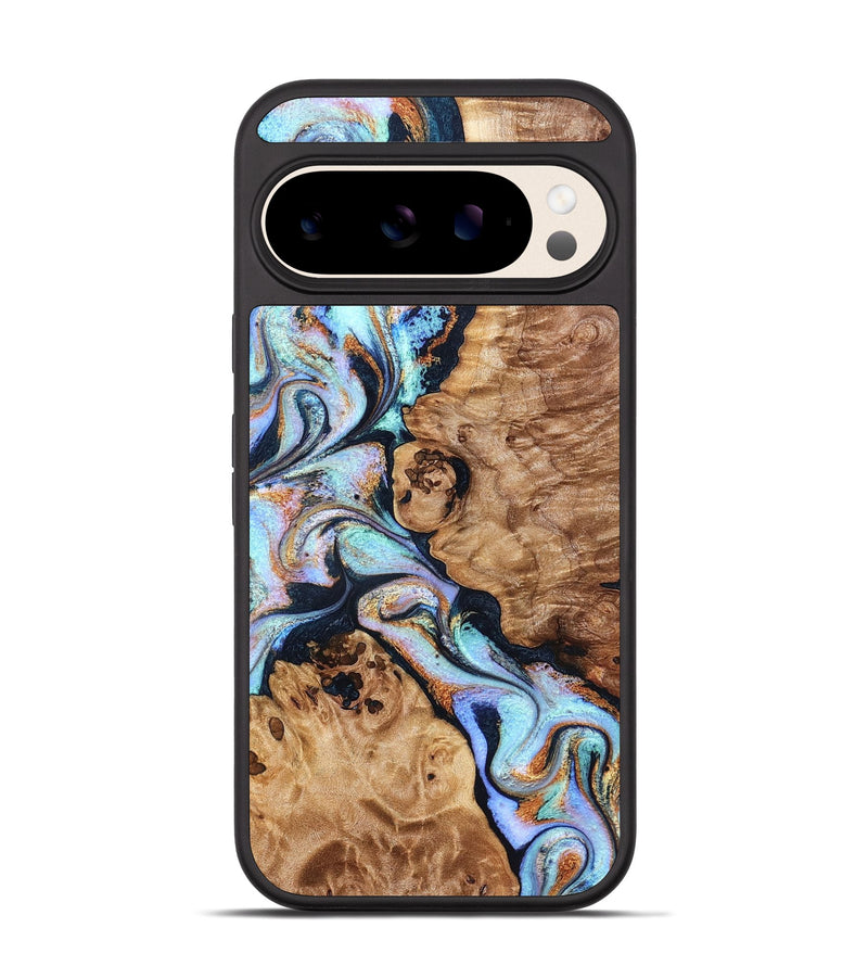 Pixel 10 Wood Phone Case - Lane (Teal & Gold, 832738)