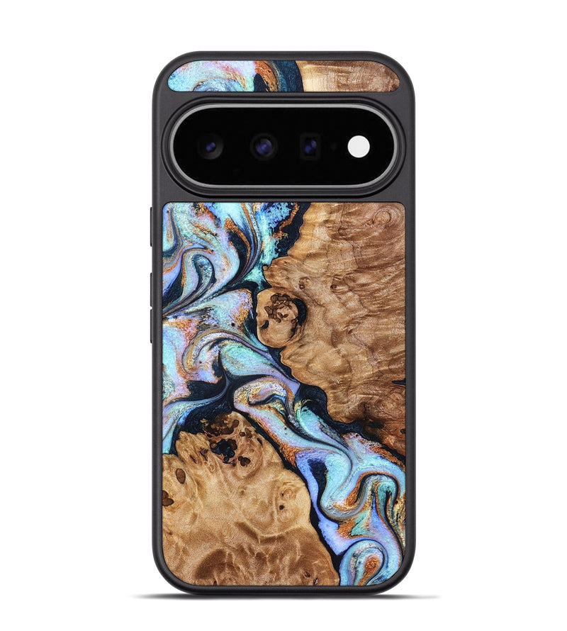 Pixel 11 Pro Wood Phone Case - Lane (Teal & Gold, 832738)