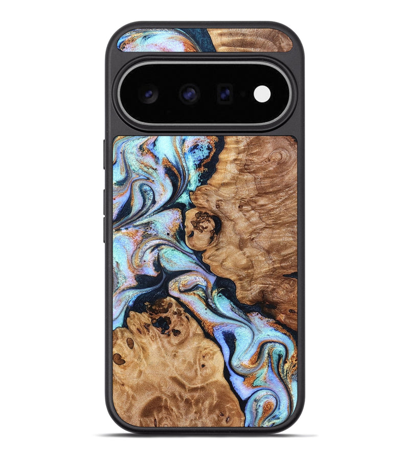 Pixel 11 Pro XL Wood Phone Case - Lane (Teal & Gold, 832738)