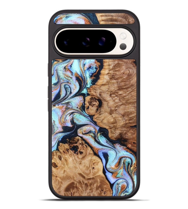 Pixel 9 Pro XL Wood Phone Case - Lane (Teal & Gold, 832738)