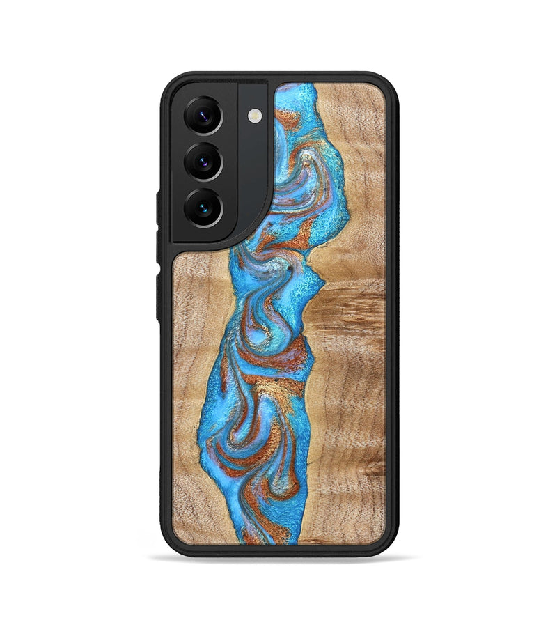 Galaxy S22 Wood Phone Case - Zoya (Teal & Gold, 832739)