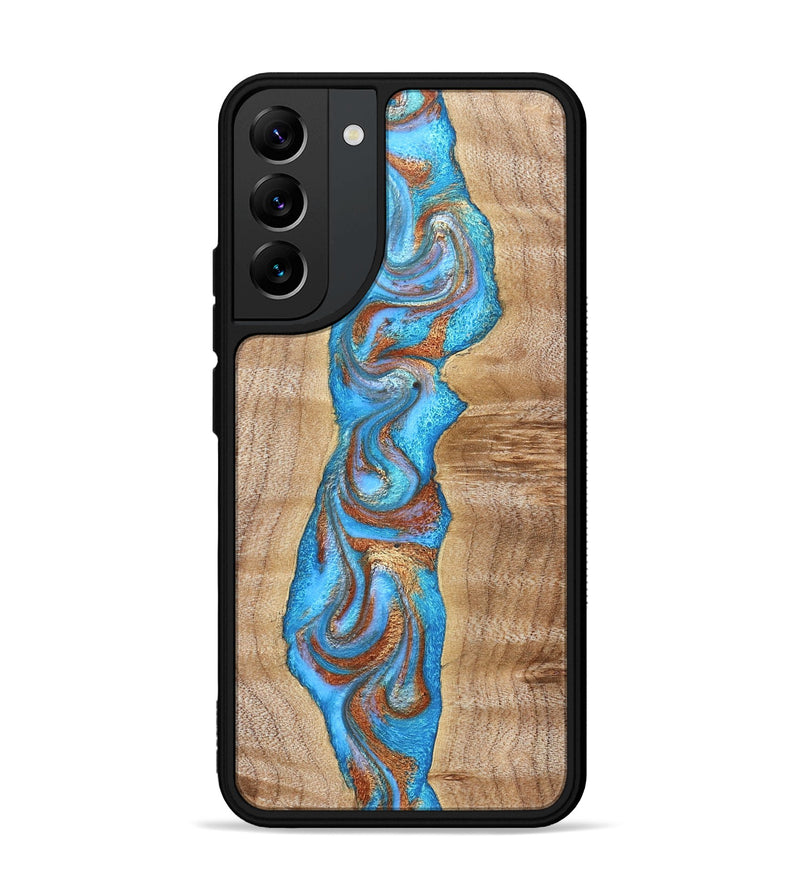 Galaxy S22 Plus Wood Phone Case - Zoya (Teal & Gold, 832739)