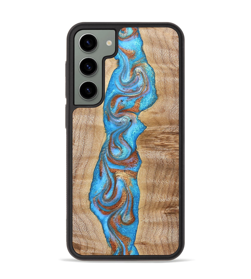 Galaxy S23 Plus Wood Phone Case - Zoya (Teal & Gold, 832739)