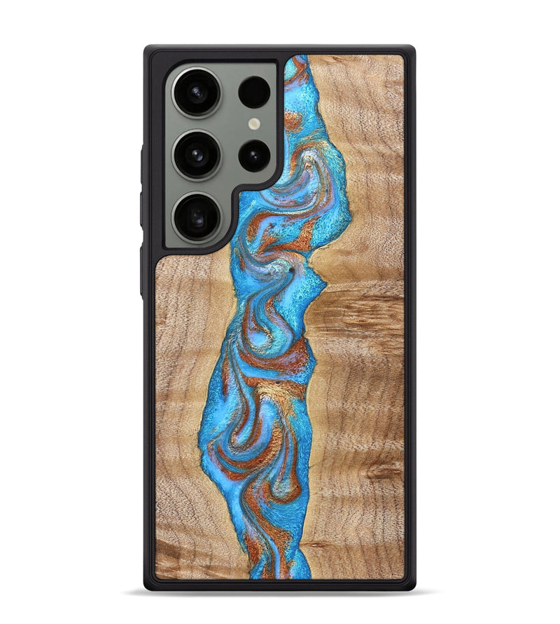 Galaxy S24 Ultra Wood Phone Case - Zoya (Teal & Gold, 832739)
