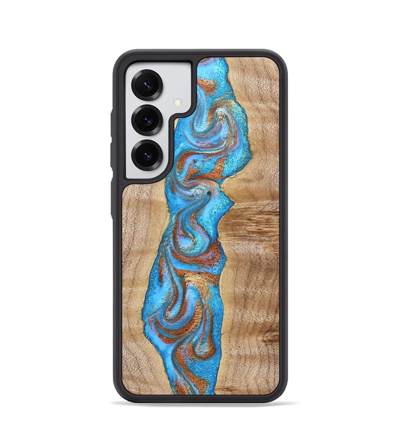 Galaxy S25 Wood Phone Case - Zoya (Teal & Gold, 832739)