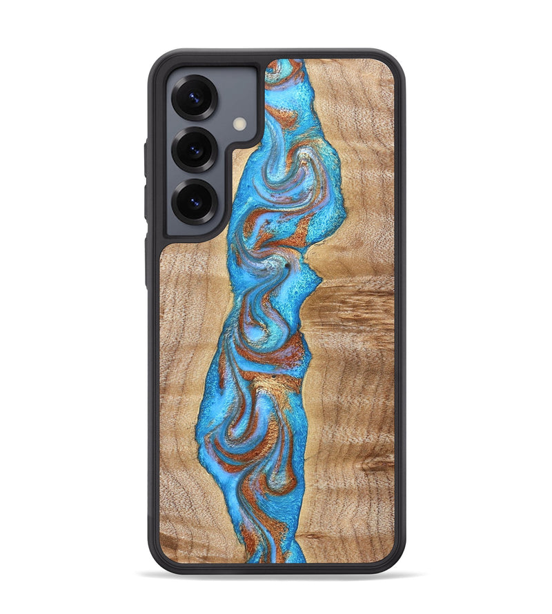 Galaxy S25 Plus Wood Phone Case - Zoya (Teal & Gold, 832739)