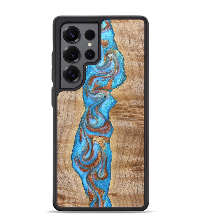 Galaxy S25 Ultra Wood Phone Case - Zoya (Teal & Gold, 832739)