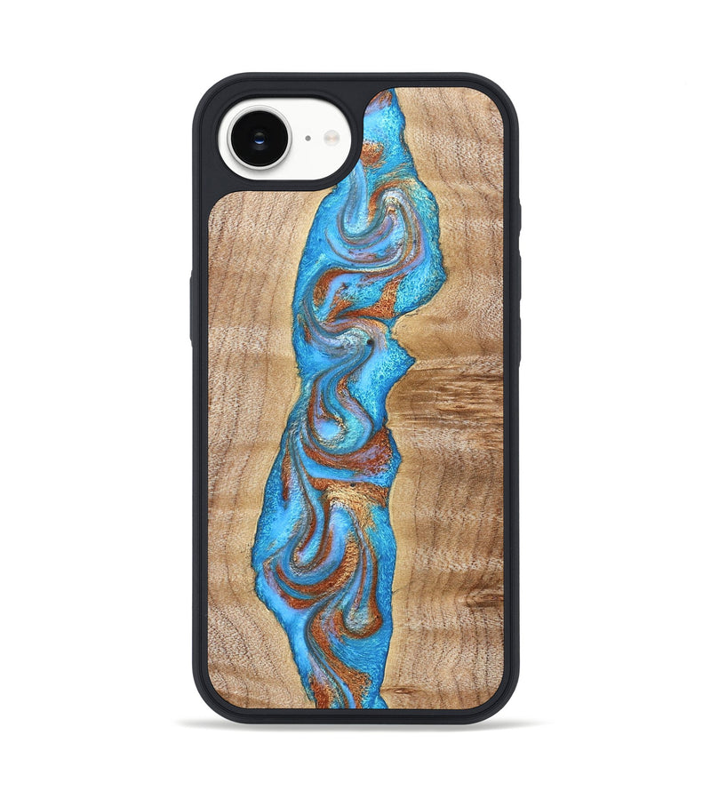 iPhone 17e Wood Phone Case - Zoya (Teal & Gold, 832739)
