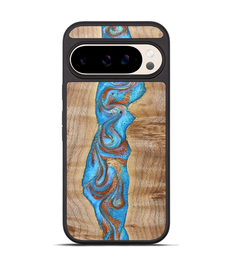 Pixel 10 Wood Phone Case - Zoya (Teal & Gold, 832739)