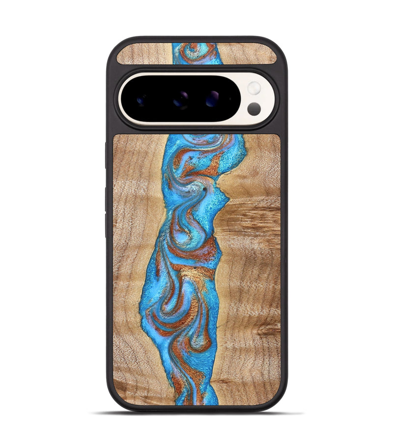 Pixel 9 Pro Wood Phone Case - Zoya (Teal & Gold, 832739)