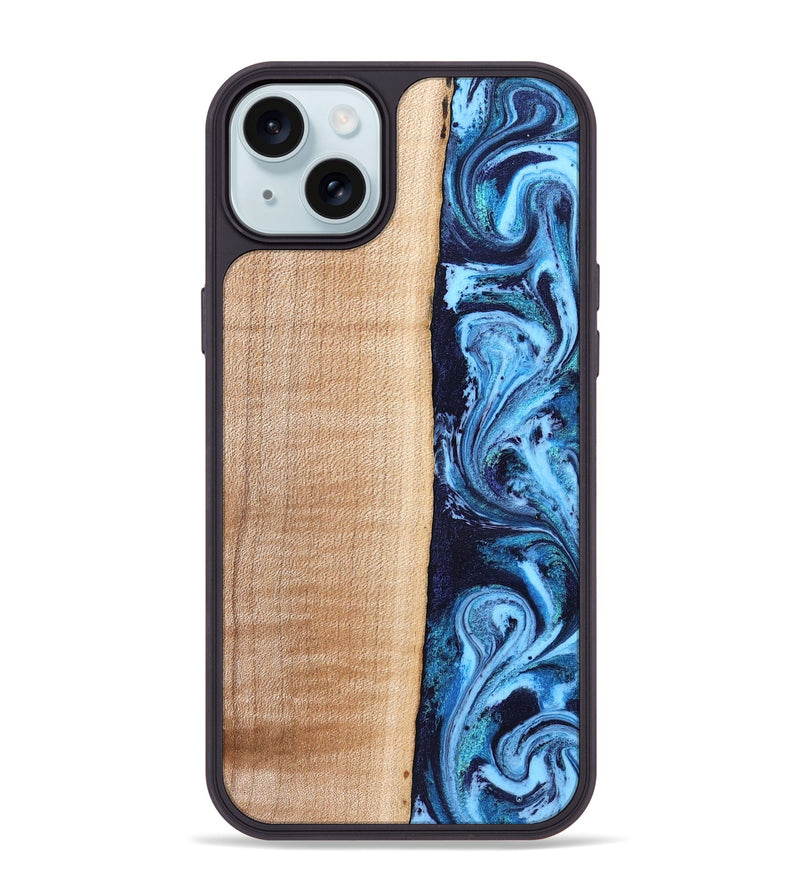 iPhone 15 Plus Wood Phone Case - Gordon (Blue, 832758)