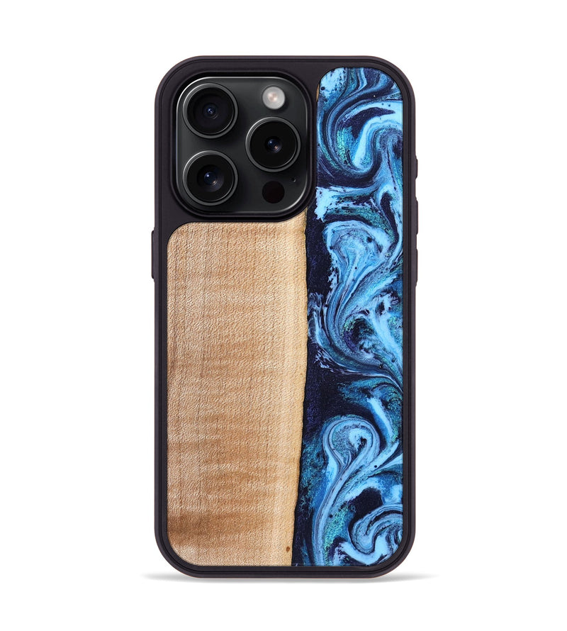 iPhone 15 Pro Wood Phone Case - Gordon (Blue, 832758)