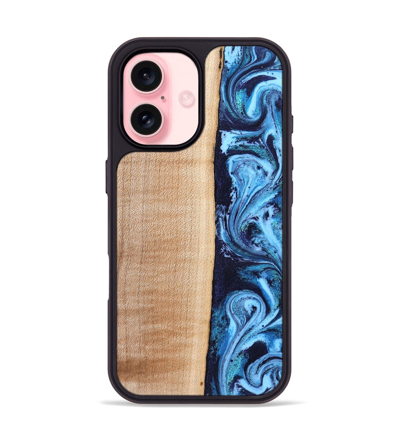 iPhone 16 Wood Phone Case - Gordon (Blue, 832758)