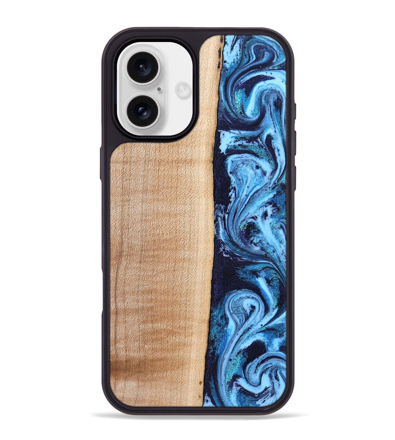 iPhone 16 Plus Wood Phone Case - Gordon (Blue, 832758)