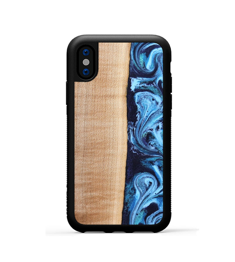 iPhone Xs Wood Phone Case - Gordon (Blue, 832758)
