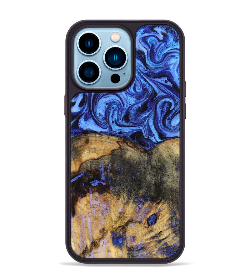 iPhone 14 Pro Max Wood Phone Case - Oswaldo (Blue, 832759)
