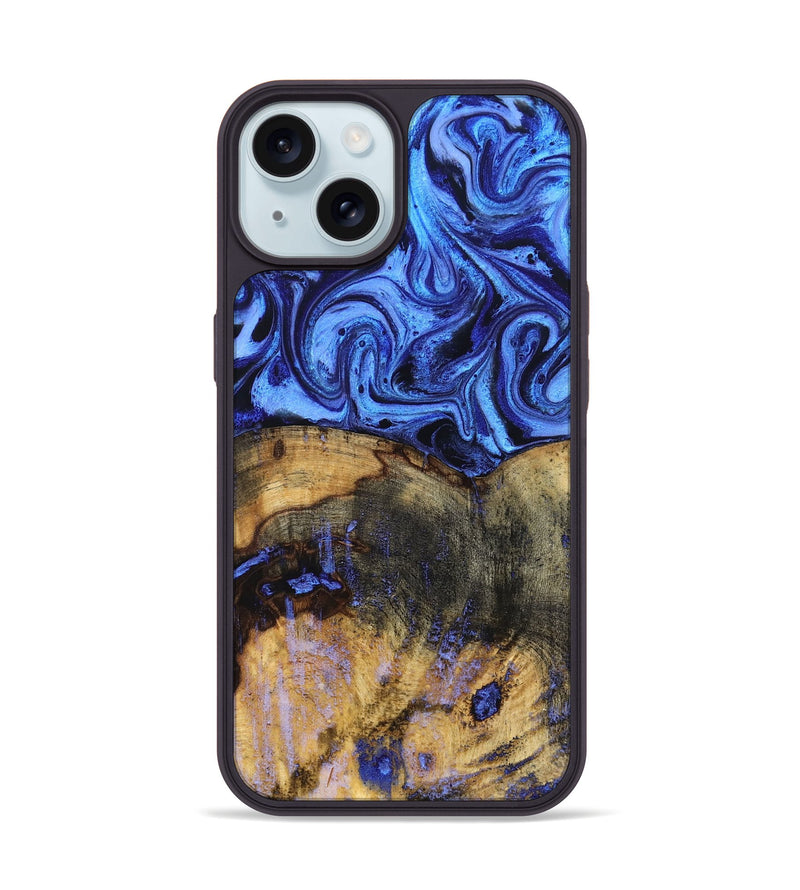 iPhone 15 Wood Phone Case - Oswaldo (Blue, 832759)