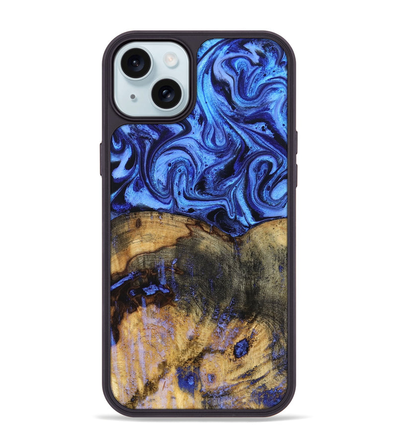 iPhone 15 Plus Wood Phone Case - Oswaldo (Blue, 832759)