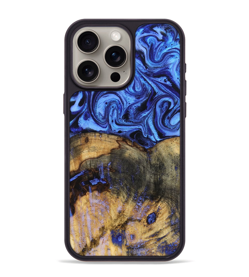 iPhone 15 Pro Max Wood Phone Case - Oswaldo (Blue, 832759)