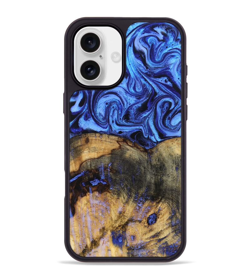 iPhone 16 Plus Wood Phone Case - Oswaldo (Blue, 832759)