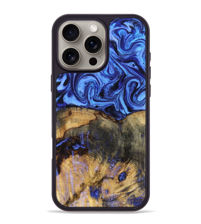 iPhone 16 Pro Max Wood Phone Case - Oswaldo (Blue, 832759)