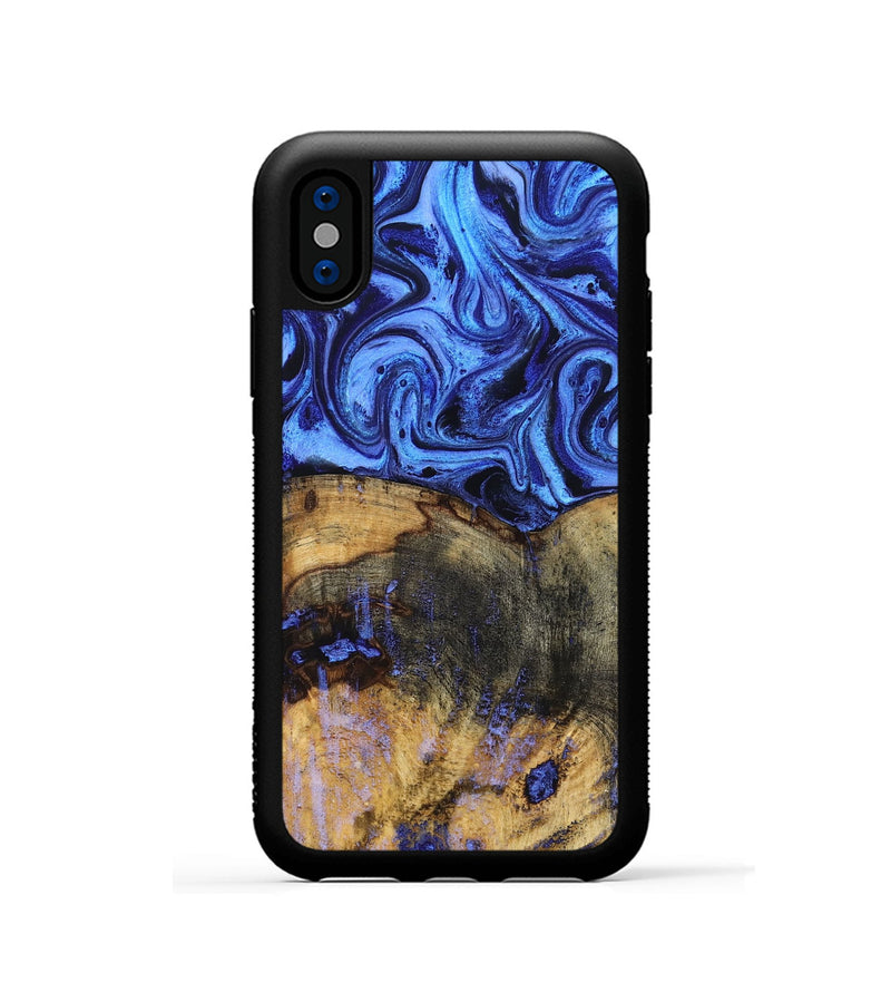 iPhone Xs Wood Phone Case - Oswaldo (Blue, 832759)