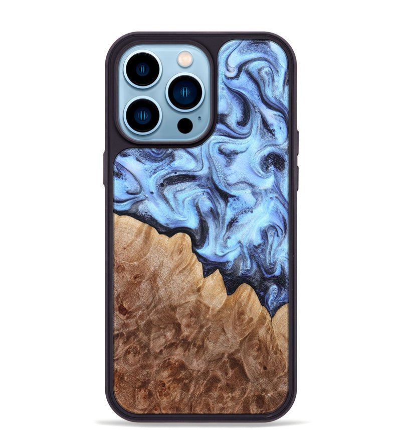 iPhone 14 Pro Max Wood Phone Case - Inga (Blue, 832760)