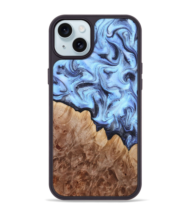 iPhone 15 Plus Wood Phone Case - Inga (Blue, 832760)