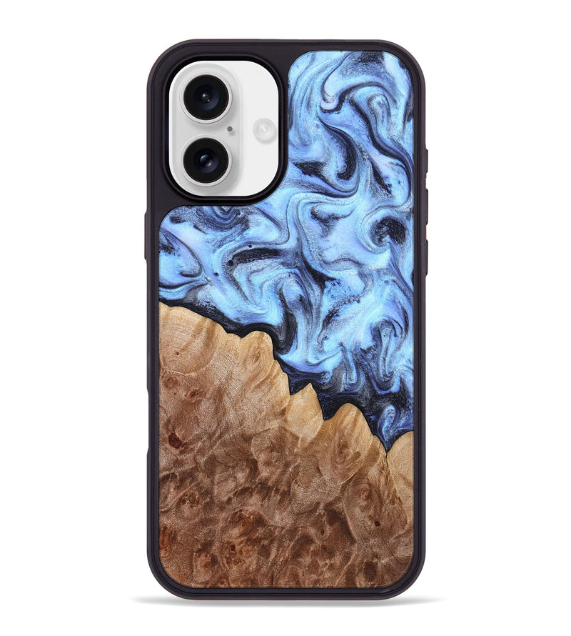 iPhone 16 Plus Wood Phone Case - Inga (Blue, 832760)