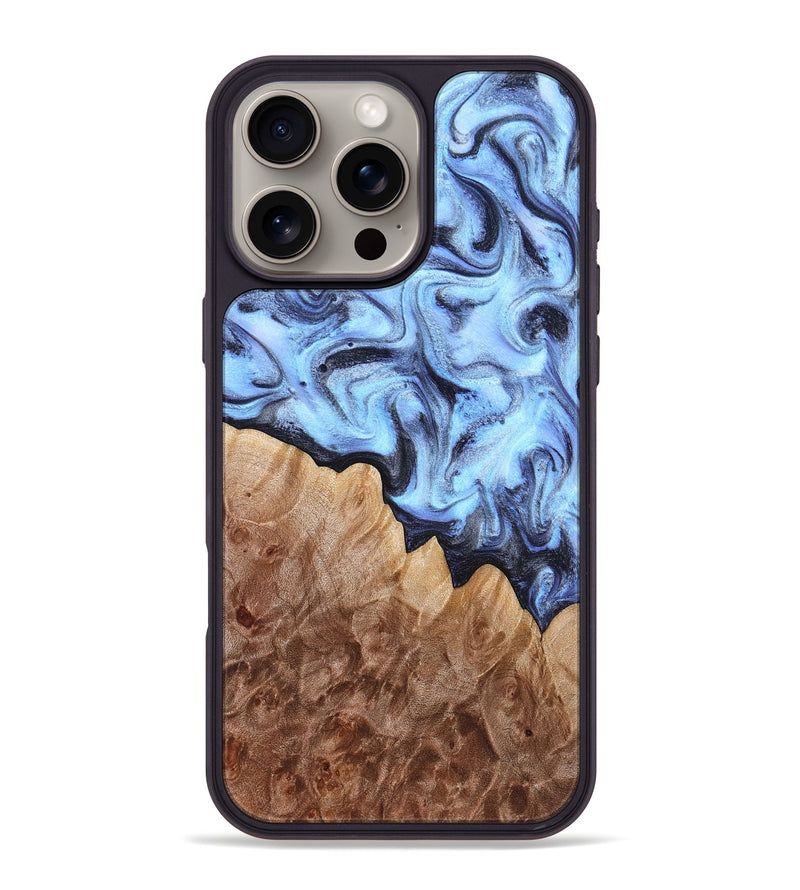 iPhone 16 Pro Max Wood Phone Case - Inga (Blue, 832760)