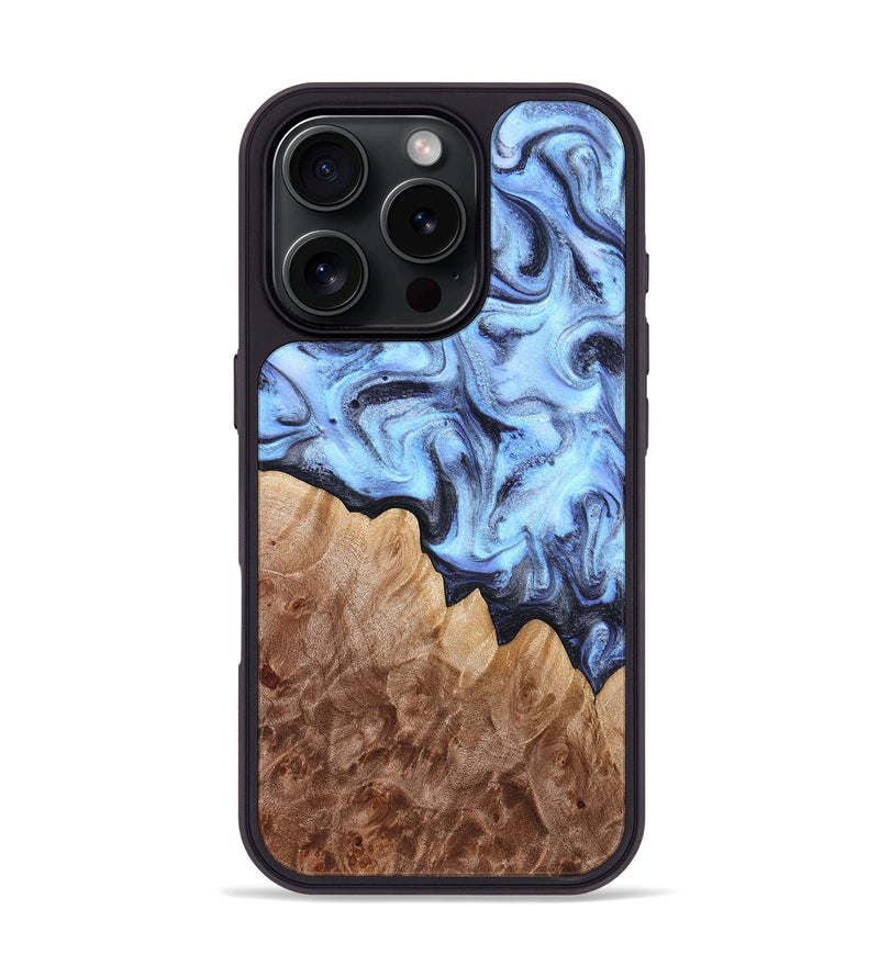 iPhone 16 Pro Wood Phone Case - Inga (Blue, 832760)