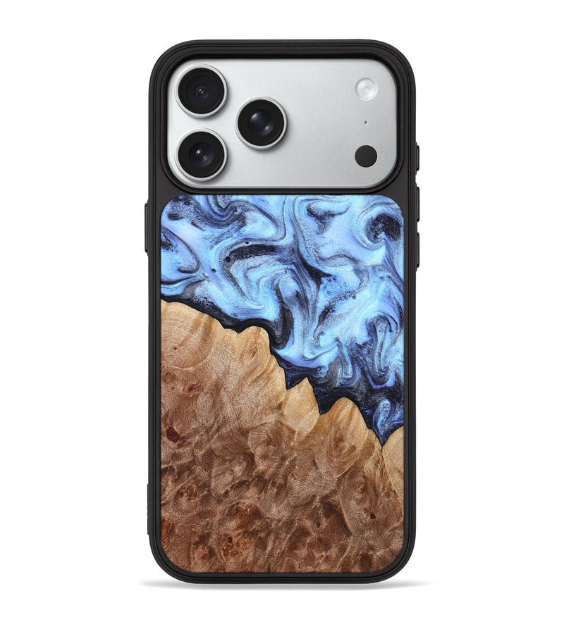 iPhone 18 Pro Max Wood Phone Case - Inga (Blue, 832760)